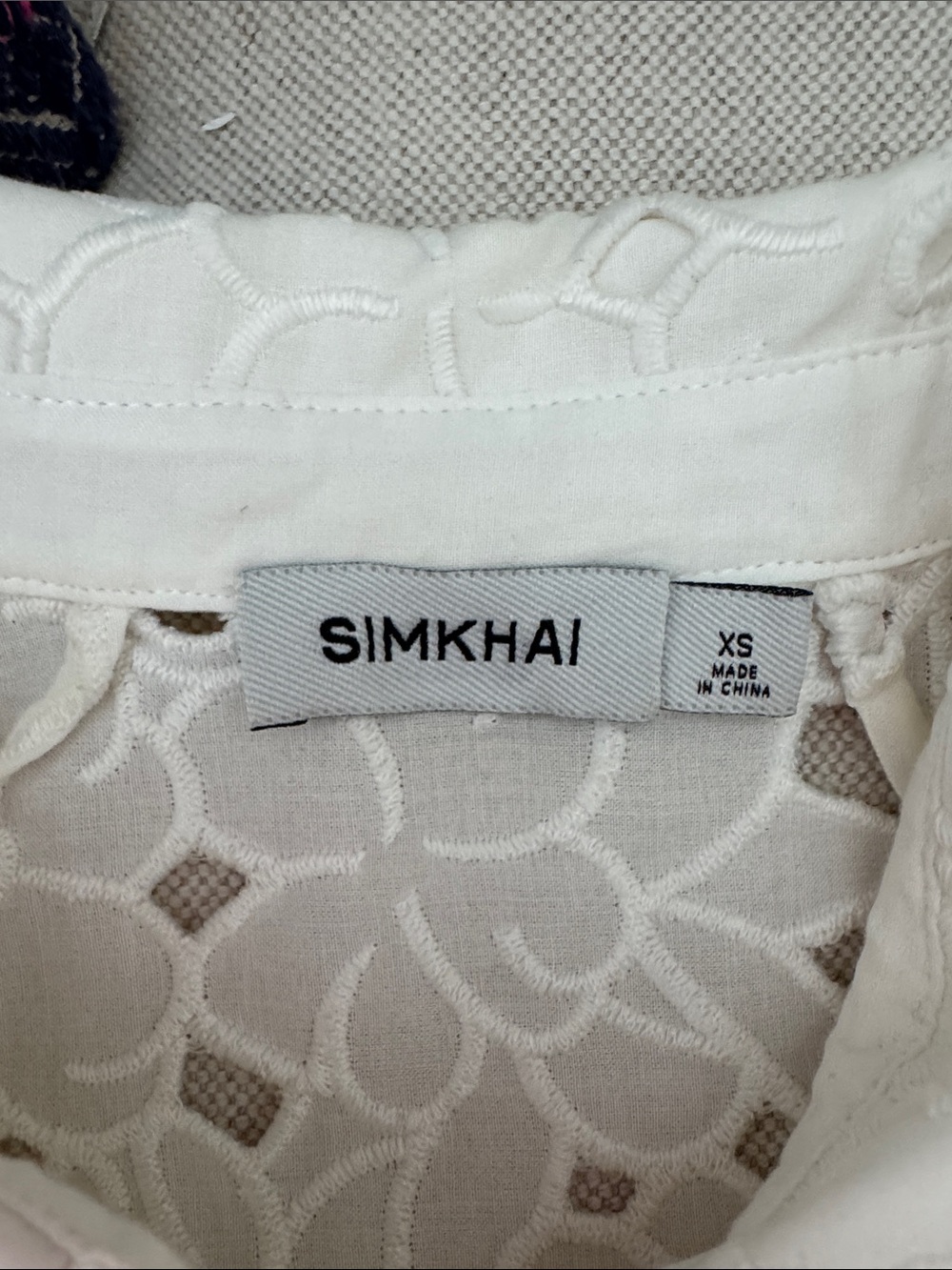 Simkhai White Floral Eyelet Button-Down Shirt - Picture 2 of 3